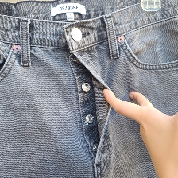 RE/DONE / Original 90s High Rise Loose Jeans in Vintage Ash Grey Size 29 - Picture 6 of 11